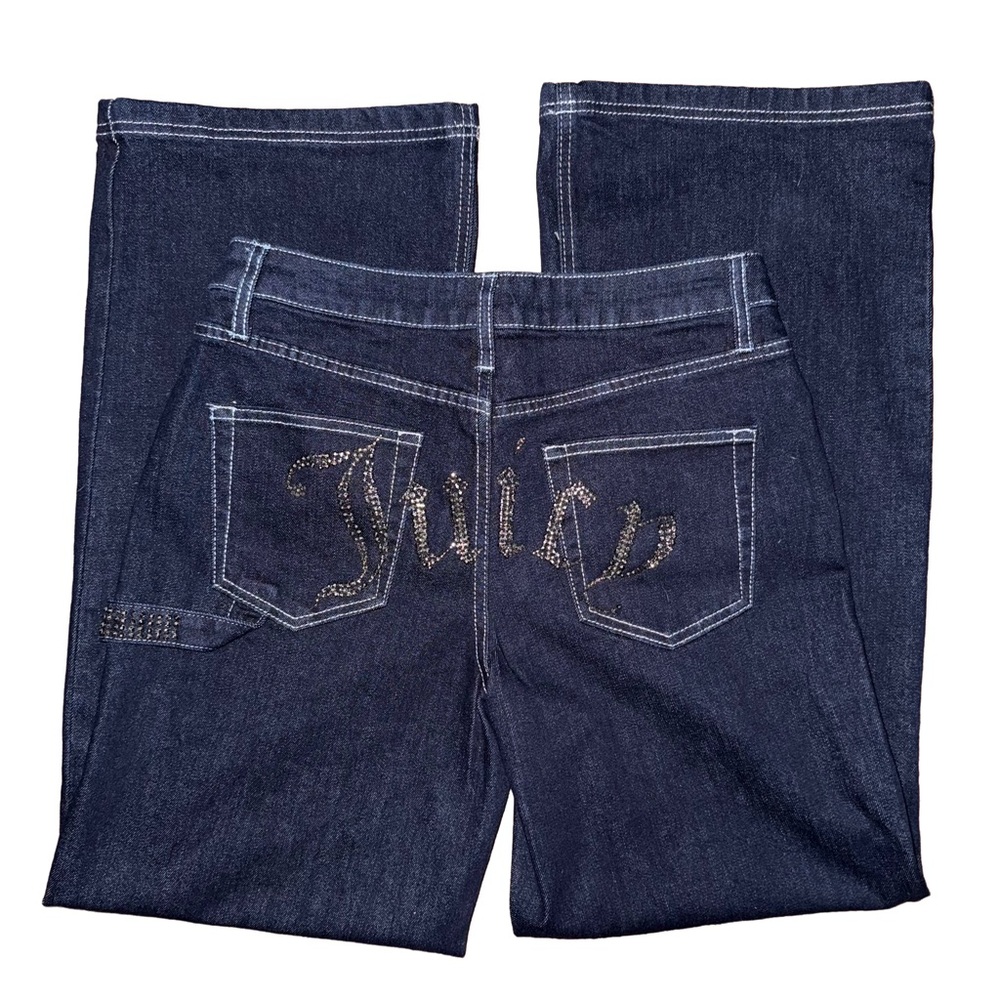 Juicy Couture Abbot Rhinestone Dark‎ Wash Y2K Carpenter Jeans Glam Iconic 7/28